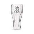 Personalized Double Walled Beer Glass Baby It's Cold Outside Printing Black (Pack of 1)-Personalized Gifts For Men-White-JadeMoghul Inc.