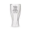 Personalized Double Walled Beer Glass Baby It's Cold Outside Printing Black (Pack of 1)-Personalized Gifts For Men-White-JadeMoghul Inc.