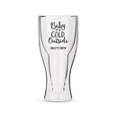 Personalized Double Walled Beer Glass Baby It's Cold Outside Printing Black (Pack of 1)-Personalized Gifts For Men-White-JadeMoghul Inc.
