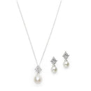 Personalized Gifts By Type Pearl Drop Pendant & Earrings Set With Gift Box (Pack of 1) Weddingstar