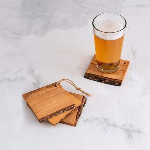 Personalized Gifts By Type Set of 4 Rustic Wooden Coasters Bar Accessories (Pack of 4) JM Weddings