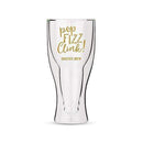 Personalized Gifts For Men Personalized Double Walled Beer Glass Pop Fizz Clink! Printing Gold (Pack of 1) Weddingstar