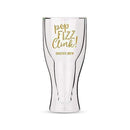 Personalized Gifts For Men Personalized Double Walled Beer Glass Pop Fizz Clink! Printing Gold (Pack of 1) Weddingstar