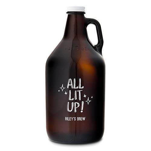 Personalized Gifts For Men Personalized Glass Beer Growler - All Lit Up! Printing (Pack of 1) Weddingstar