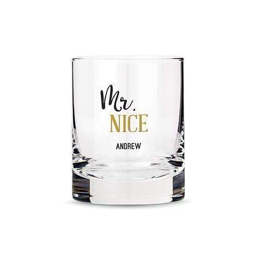 Personalized Gifts for Men Personalized Whiskey Glasses with Mr. Nice Print (Pack of 1) Weddingstar