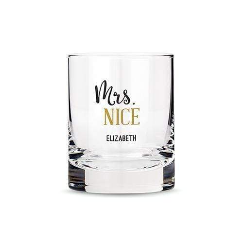Personalized Gifts for Men Personalized Whiskey Glasses with Mrs. Nice Print (Pack of 1) Weddingstar
