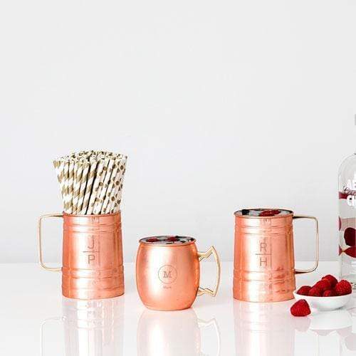 Personalized Gifts For Men Stacked Monogram Copper Moscow Mule Beer Stein (Pack of 1) JM Weddings