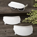 Unique white sunglass and visor combination