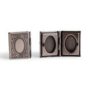 Personalized Gifts for Men Vintage Book Locket Cufflinks - Antique Silver (Pack of 1) JM Weddings
