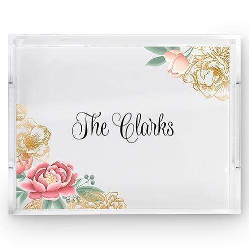 Personalized Gifts for Women Rectangular Acrylic Tray - Modern Floral Print (Pack of 1) Weddingstar
