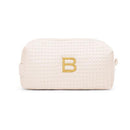Personalized Gifts for Women Small Cotton Waffle Makeup Bag - Ivory (Pack of 1) JM Weddings