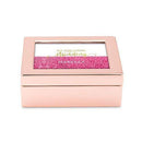 Personalized Gifts for Women Small Modern Personalized Jewelry Box - Glitter Foil Print Rose Gold (Pack of 1) JM Weddings