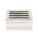 Personalized Gifts for Women Small Modern Personalized Jewelry Box - Striped Print Silver (Pack of 1) JM Weddings
