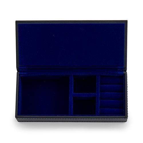 Personalized Gifts for Women Vegan Leather Jewelry Box - Black with Dark Blue (Pack of 1) JM Weddings