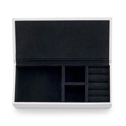 Personalized Gifts for Women Vegan Leather Jewelry Box - White with Black (Pack of 1) JM Weddings