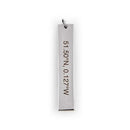 Personalized Gifts for Women Vertical Rectangle Tag Pendant - Coordinates Silver (Pack of 1) JM Weddings