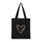 Personalized Heart Black Canvas Tote Bag Mini Tote with Gussets (Pack of 1)-Personalized Gifts By Type-JadeMoghul Inc.