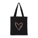 Personalized Heart Black Canvas Tote Bag Tote Bag with Gussets (Pack of 1)-Personalized Gifts By Type-JadeMoghul Inc.