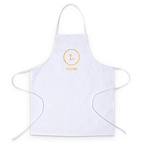 Personalized Kitchen Apron - Circle Monogram White (Pack of 1)-Personalized Gifts for Women-JadeMoghul Inc.