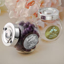 Personalized metallics collection large Candy jar with a silver plastic vacuum plated silver seal ca-Bridal Shower Decorations-JadeMoghul Inc.