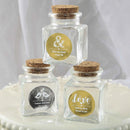Personalized Metallics Collection square clear glass treat jar-Wedding Candy Buffet Accessories-JadeMoghul Inc.
