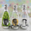 Personalized metallics silver accented clear champagne bottle container-Bridal Shower Decorations-JadeMoghul Inc.