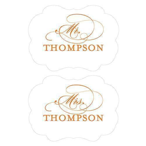 Personalized Mr. & Mrs. Paper Chair Markers Berry (Pack of 1)-Personalized Gifts By Type-Tangerine Orange-JadeMoghul Inc.