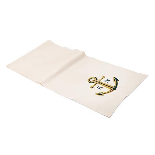 Personalized Off White Linen Table Runner - Anchor with Monogram (90" - 2.3m long) (Pack of 1)-Wedding Table Decorations-JadeMoghul Inc.