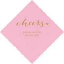 Personalized Paper Napkins Printed Napkins Dinner - Rectangular Fold Classic Pink (Pack of 80) Weddingstar