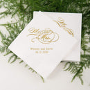 Personalized Paper Napkins Printed Napkins Dinner - Rectangular Fold Grass Green (Pack of 80) Weddingstar