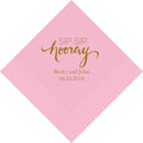 Personalized Paper Napkins Printed Napkins Dinner - Rectangular Fold Hot Pink (Pack of 80) Weddingstar