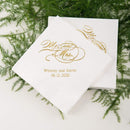 Personalized Paper Napkins Printed Napkins Dinner - Rectangular Fold Navy Blue (Pack of 80) Weddingstar