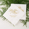 Personalized Paper Napkins Printed Napkins Dinner - Rectangular Fold Navy Blue (Pack of 80) Weddingstar