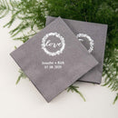 Personalized Paper Napkins Printed Napkins Dinner - Rectangular Fold Pewter (Pack of 80) Weddingstar