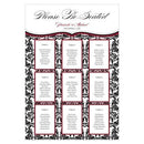 Personalized Seating Chart Kit with Love Bird Damask Design Berry (Pack of 1)-Wedding Signs-Berry-JadeMoghul Inc.