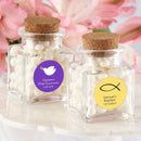 "Petite Treat" Square Glass Favor Jar - Religious (Set of 12) (Available Personalized)-Favor Boxes Bags & Containers-JadeMoghul Inc.