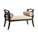 Philipsberg Contemporary Style Bench , Espresso-Accent and Storage Benches-Espresso-Fabric Solid Wood & Others-JadeMoghul Inc.