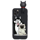 3D Dog /Cat Funny Case For iPhone XR 11 Pro XS Max X SE 2 2020 5 8Plus 7 8 6 S 6S Plus