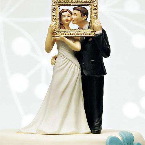 "Picture Perfect" Couple Figurine Dark Skin Tone (Pack of 1)-Wedding Cake Toppers-JadeMoghul Inc.