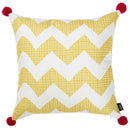 Pillows 18x18Pillow Covers - 18"x 18" Yellow Tropical Chevron Decorative Throw Pillow Cover HomeRoots