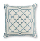 Pillows Accent Pillows 18" x 18" Cotton Teal Pillow 3334 HomeRoots