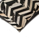 Pillows Black Throw Pillows - 22" x 22" x 5" Black/White, Large Chevron, Cowhide - Pillow HomeRoots