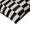 Pillows Black Throw Pillows - 22" x 22" x 5" Black/White, Large Linear, Cowhide - Pillow HomeRoots