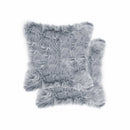 Pillows Body Pillow - 18" x 18" x 5" Grey, Faux Fur - Pillow 2-Pack HomeRoots