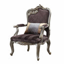 Pillows Cheap Throw Pillows 29" X 27" X 43" Velvet Antique Platinum Upholstery Poly-Resin Chair w/1 Pillow 7268 HomeRoots