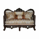 Pillows Cheap Throw Pillows - 38" X 68" X 48" Fabric Dark Walnut Upholstery Wood Leg/Trim Loveseat w/4 Pillows HomeRoots