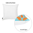Pillows Christmas Throw Pillow Covers - 18"x18" Orange Blue Ikat Decorative Throw Pillow Cover Printed HomeRoots