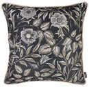 Pillows Decorative Pillow Covers - 17"x 17" Black Jacquard Leaf Decorative Throw Pillow Cover HomeRoots