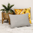 Pillows Down Pillows - 20" X 4" X 14" Grey Polyester Lumbar Pillow HomeRoots