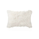 Pillows Fur Pillows - 12" x 20" x 5" Off White Faux Fur - Pillow HomeRoots